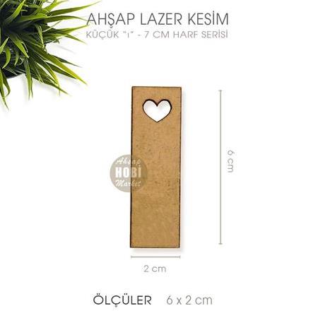 Ahsap I Harfi Küçük (6x2 cm) Lazer Kesim