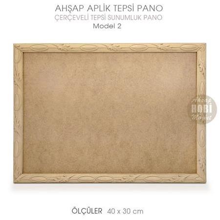 Ahşap Aplik Çerçeveli Tepsi Pano Model 2 (40x30 cm)