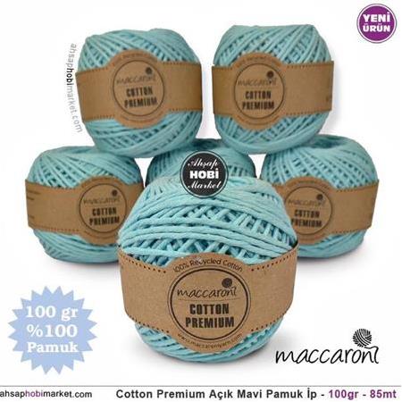 Cotton Premium Açık Mavi Pamuk İp - 100gr - 85mt