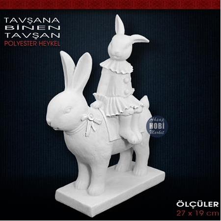Tavşana Binen Tavşan Biblo (27x19 cm) Ham Polyester