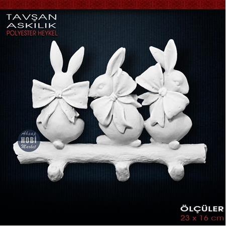 Tavşanlı Askı (23X16 cm) Ham Polyester