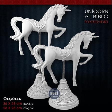 Unicorn At Biblo Heykeli Uzun (36x23cm) Ham Polyester