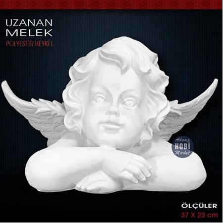 Öne Uzanan Melek Heykeli (37x23 cm) Ham Polyester
