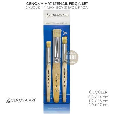 Cenova Art Stencil Şablon Fırça Seti (3 Parça)