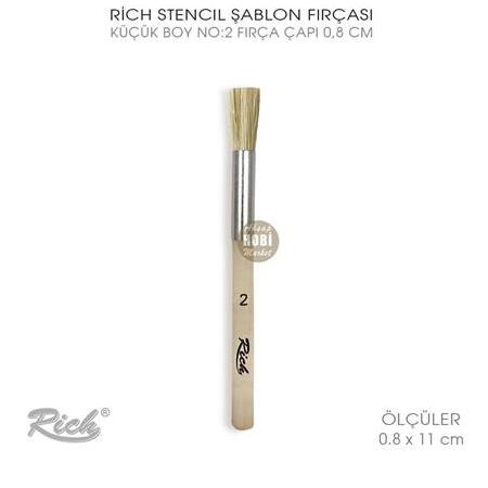 Rich Art Stencil Şablon Fırçası No:2 (0,8 x 11 cm)