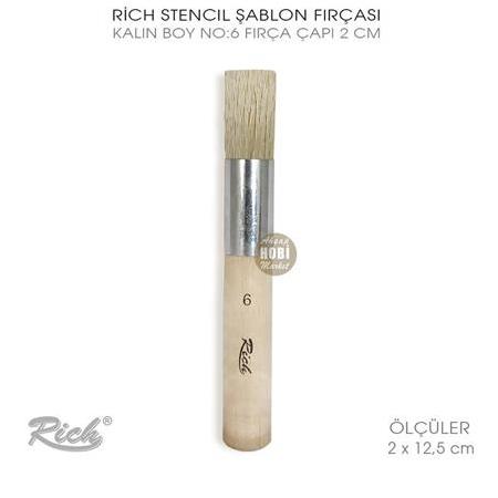 Rich Art Stencil Şablon Fırçası No:6 (2 x 12,5 cm)