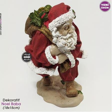 Dekoratif Noel Baba Heykeli Yılbaşı Model (18x15cm)