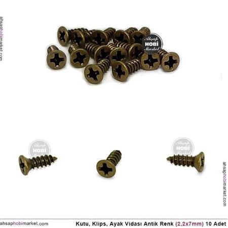 Kutu Klips Kutu Ayagi Vidası Antik 10 Adet (2,2x7mm)
