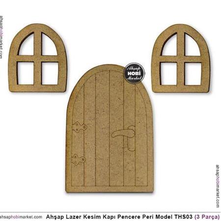 Lazer Kesim Kapı Pencere Seti Peri Modeli (3 Parça) THS03
