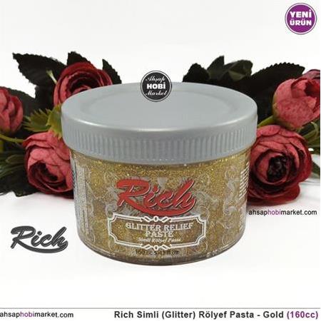 Rich Simli Rölyef Pasta Glitter - Gold Altın
