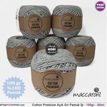 Cotton Premium Açık Gri Pamuk İp - 100gr - 85mt