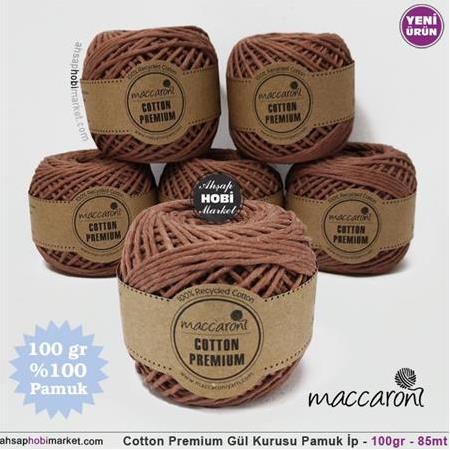 Cotton Premium Gül Kurusu Rengi Pamuk İp - 100gr - 85mt