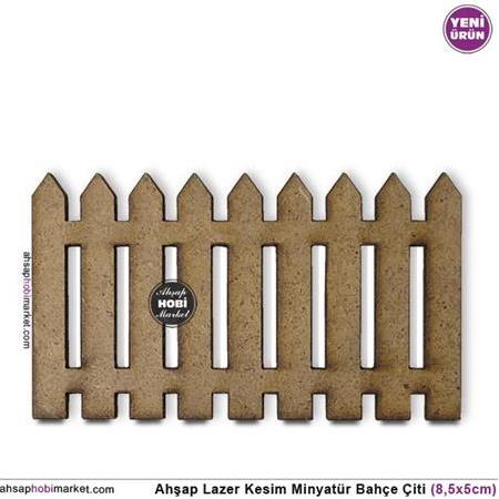 Ahşap Lazer Kesim Minyatür Bahçe Çiti (8,5x5cm)