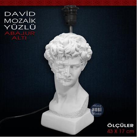 David Mozaik Yüzlü Abajur Altı (43x17 cm) Ham Polyester