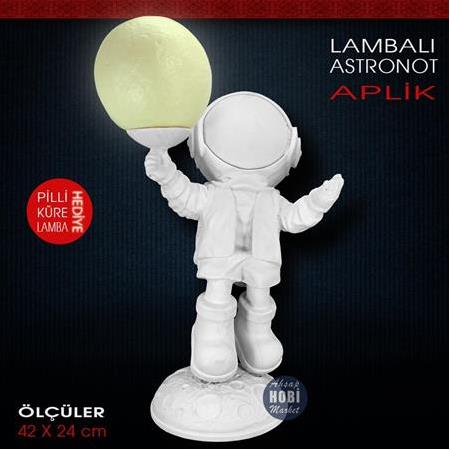 Lambalı Astronot Aplik Heykel (42x24 cm)