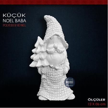 Küçük Noel Baba Biblo (12x6 cm) Ham Polyester