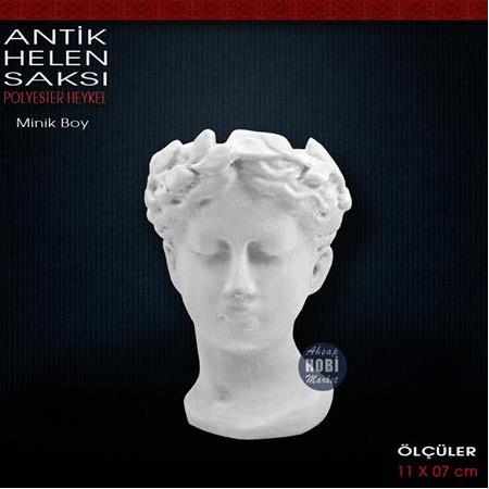 Antik Helen Saksı Minik Boy (11x7 cm) Ham Polyester