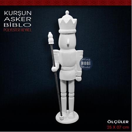 Kurşun Asker Biblo Heykel (25x7 cm) Ham Polyester