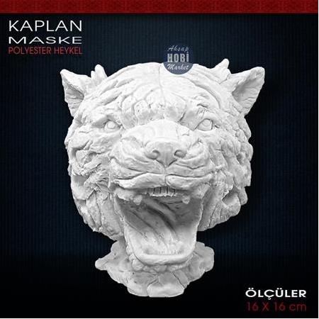 Kaplan Maske Biblo Heykeli (16x16 cm) Ham Polyester