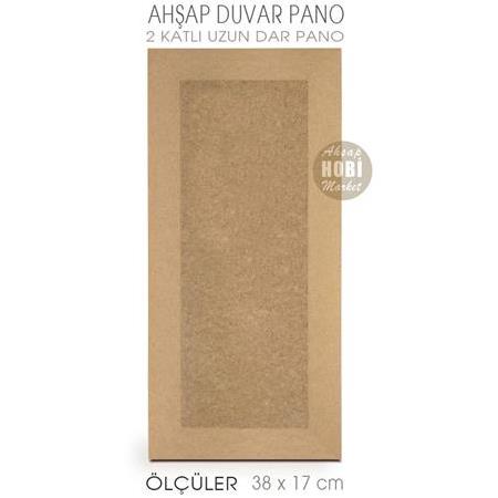 Katmanlı Dar Duvar Pano (38x17 cm) Ham Ahşap