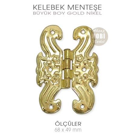Kelebek Menteşe Gold Altın Büyük Boy (68x49 mm)