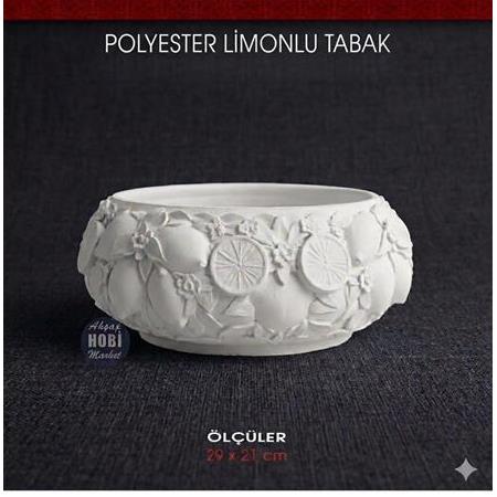 Dekoratif Limonlu Kase Tabak Sunumluk  Ham Polyester (36x17cm)