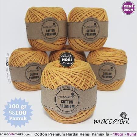 Cotton Premium Hardal Renkli Pamuk İp - 100gr - 85mt
