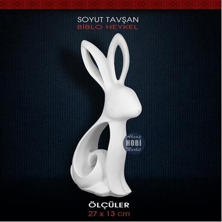Soyut Tavşan Biblo Heykel (27x13cm) Ham Polyester