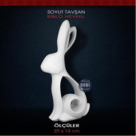 Soyut Tavşan Biblo Heykel (27x13cm) Ham Polyester