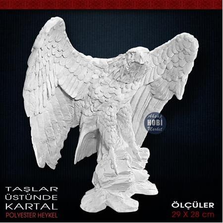 Kartal Biblo Heykeli Taş Üstünde (29x28 cm) Ham Polyester