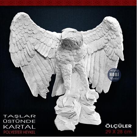 Kartal Biblo Heykeli Taş Üstünde (29x28 cm) Ham Polyester