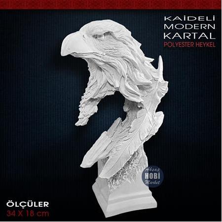 Modern Kartal Biblo Heykeli (34x18 cm) Ham Polyester