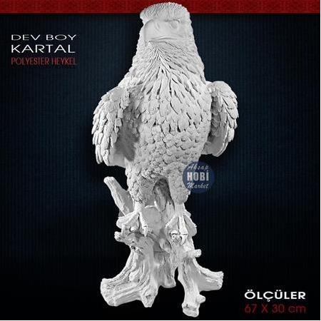 Dev Kartal Heykeli (67x30 cm) Ham Polyester