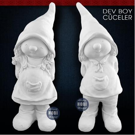 Cüce Kız Heykeli Dev Boy (55x21 cm) Ham Polyester