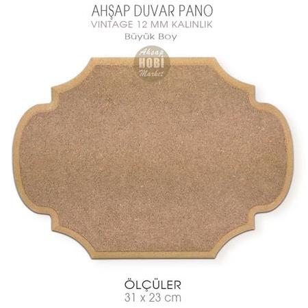 Ahşap Vintage Kalın Duvar Pano (31x23 cm) Büyük Boy