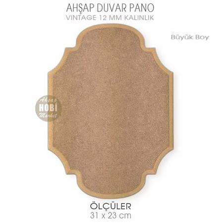 Ahşap Vintage Kalın Duvar Pano (31x23 cm) Büyük Boy