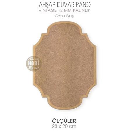 Ahşap Vintage Kalın Duvar Pano (28x20 cm) Orta Boy