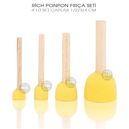 Rich PonPon Sünger Fırça Seti (4 Parça)