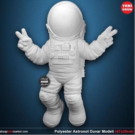 Polyester Dev Astronot Heykeli - Duvar Modeli (47x35cm)