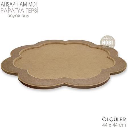 Ahşap Papatya Tepsi Büyük Boy (44x44 cm)