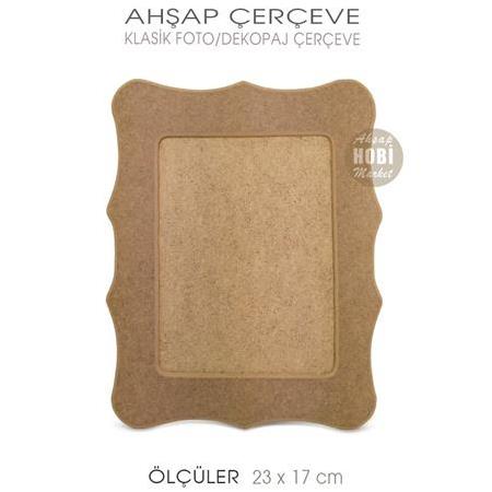 Ahşap Klasik Fotoğraf ve Dekopaj Çerçeve (23x17 cm) Orta Boy