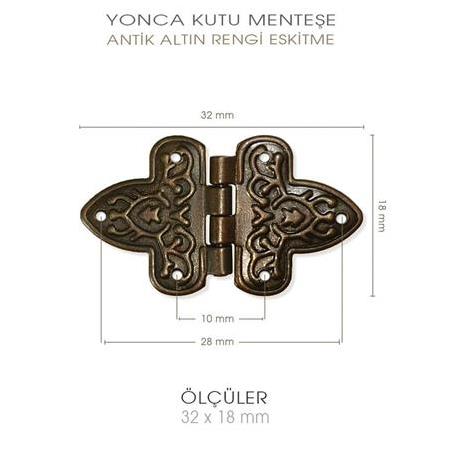 Yonca Menteşe Antik Eskitme Küçük (32x18 mm) Montaj Çivileri Hediye