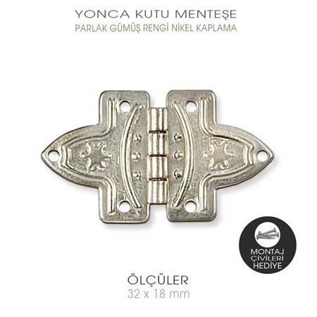 Yonca Menteşe Gümüş Rengi Küçük (32x18 mm) Montaj Çivileri Hediye