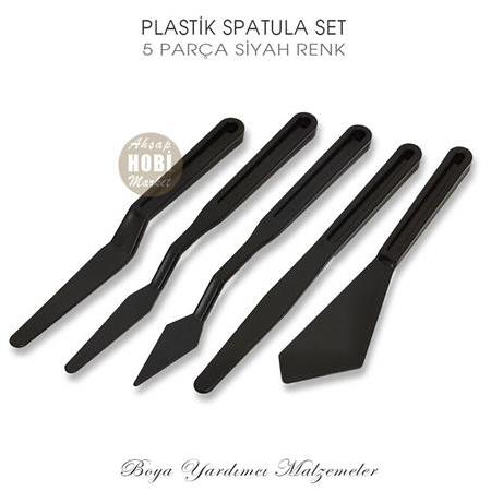 Siyah Spatula Seti 5 Parça Sert Plastik