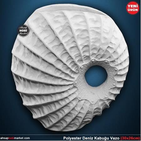 Polyester Deniz Kabuğu Vazo (30x26cm)