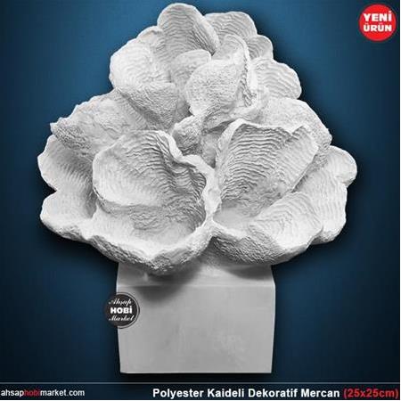 Polyester Dekoratif Ayaklı Mercan Heykeli (25x25cm)
