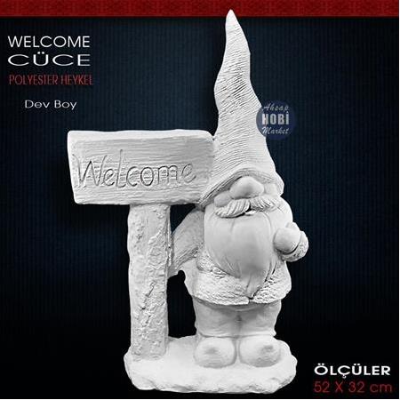 Welcome Cüce Heykeli Dev Boy (52x32 cm) Ham Polyester