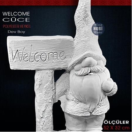 Welcome Cüce Heykeli Dev Boy (52x32 cm) Ham Polyester