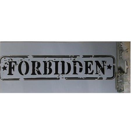 Forbidden Yasak Temalı Stencil 10x25cm - MU73