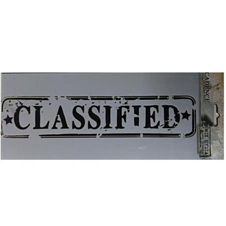 Classified Sınıflandırılmış Temalı Stencil 10x25cm - MU72